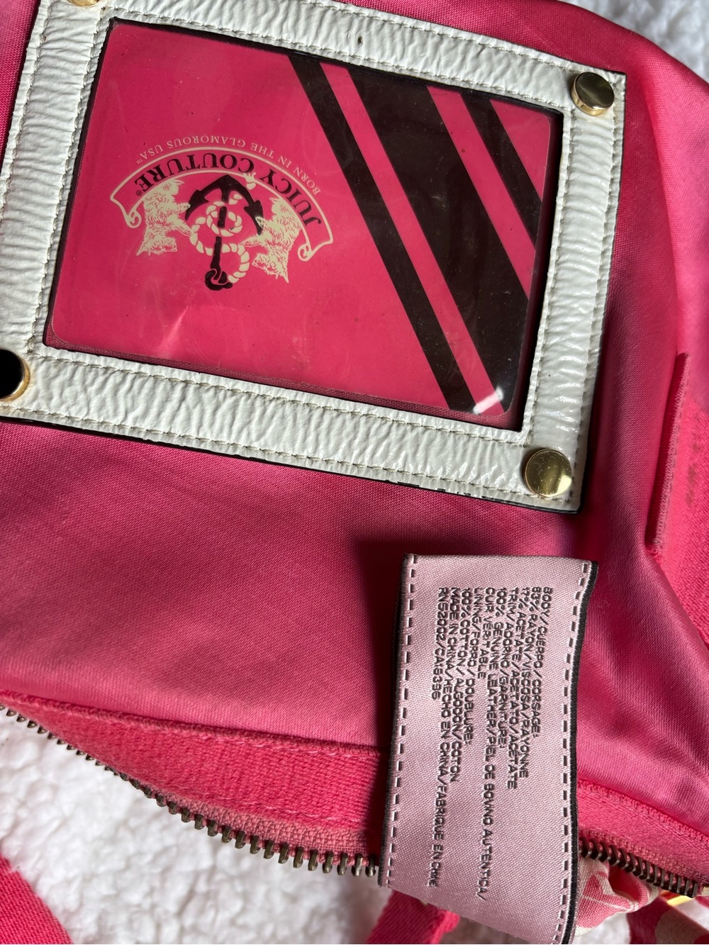 Juicy Couture Vintage Y2K Hot Pink Satin Shoulder Bag Whistle and Plate Charms - Picture 9 of 11